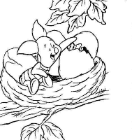 A coloring page of winnie the pooh - piglet